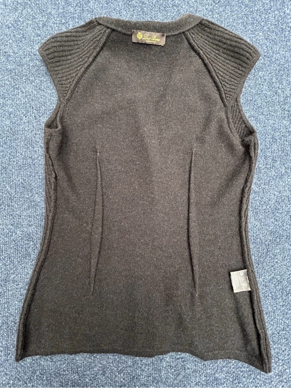 Loro Piana Dark Brown 100% Cashmere & Suede Trim Button-Front Sweater Vest - Picture 16 of 16